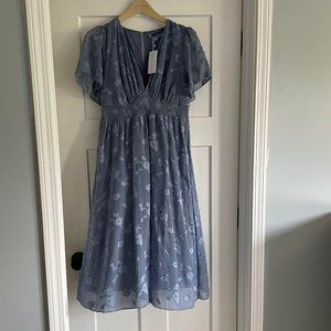 Baltic Born Jenni Blue Smocked Midi Dress - Large NWT Free shipping